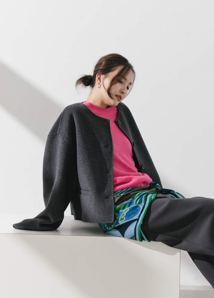 建築與蛇方巾 藍綠色